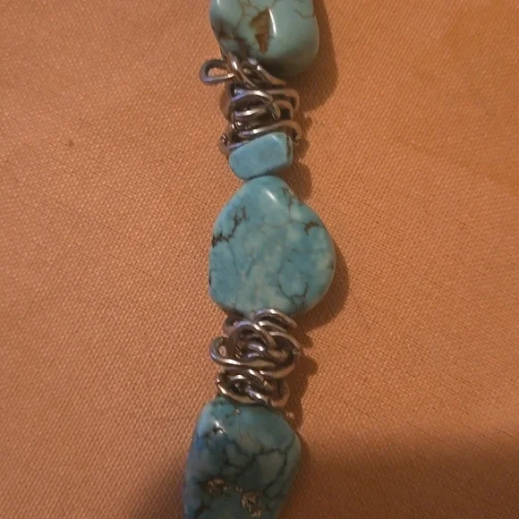 VTG Turqoise Chunky Neckla E - Picture 3 of 8